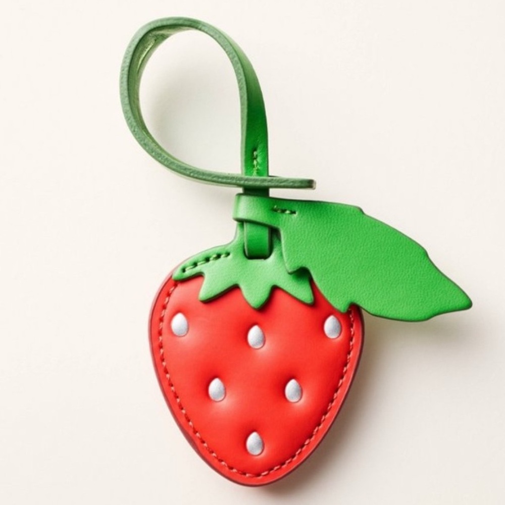 NWT Kate spade Target strawberry bag tag charm keychain lanyard